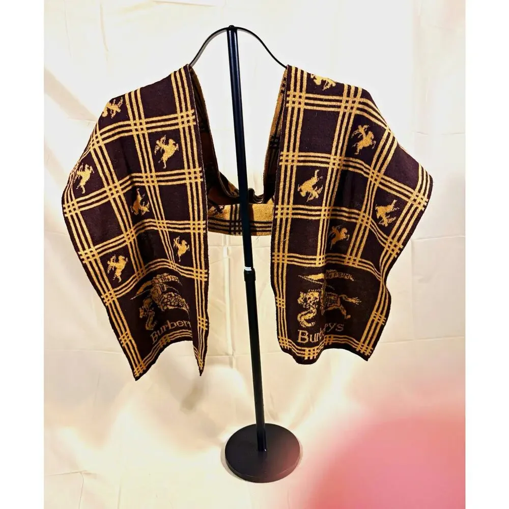 Vintage Burberry's Prorsum Equestrian Double Sided Long Scarf Reversible